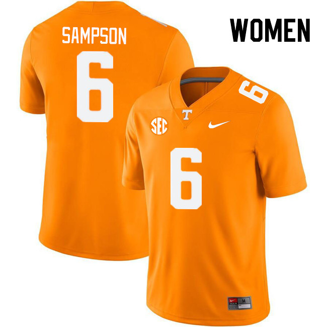 Women #6 Dylan Sampson Tennessee Volunteers College Football Jerseys Stitched Sale-Orange